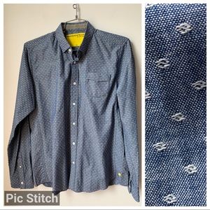 Descendant of Thieves - Chambray yin yang print shirt (L)